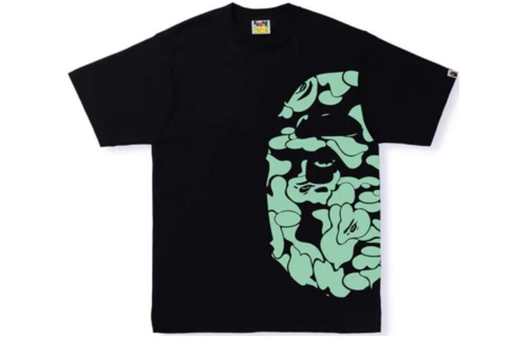 

Футболка BAPE Text Code Camo Side Big Ape Head, черная A Bathing Ape, белый