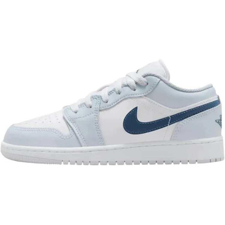 Jordan Кроссовки детские баскетбольные Air 1 Low top бело-голубые