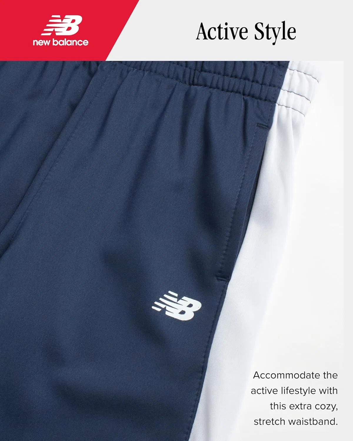 Спортивные штаны New Balance для мальчиков - комплект из 4 штук, спортивные трикотажные штаны для мальчиков, спортивная одежда для детей с карманами (4-20), Indigo/Grey — фото 4