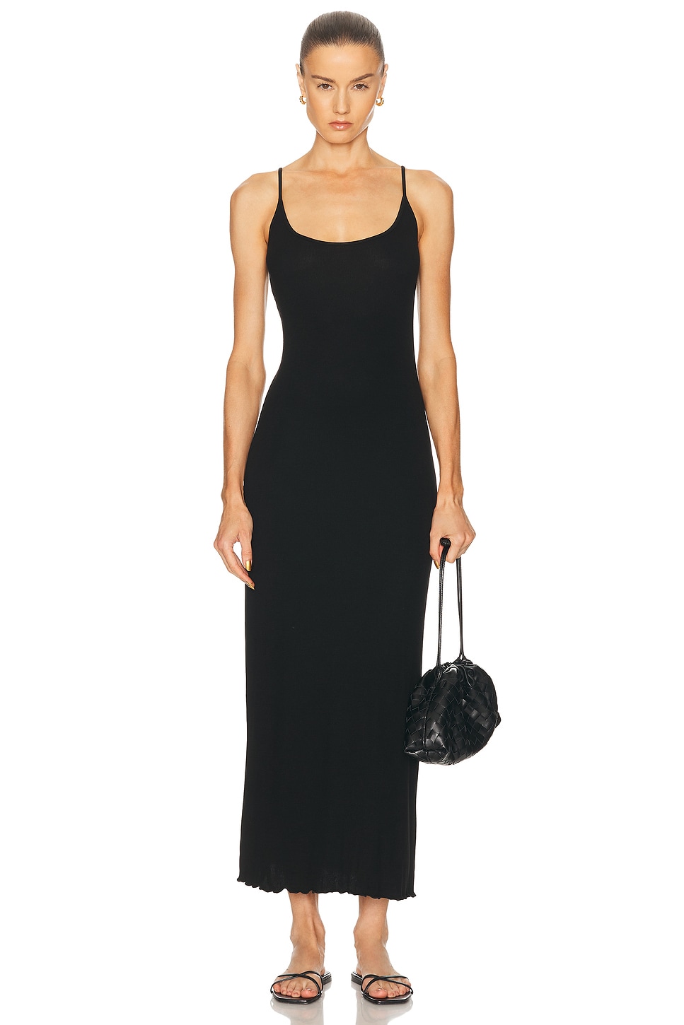 

Платье с кружевным краем Silk Rib Lettuce Edge Enza Costa, Black