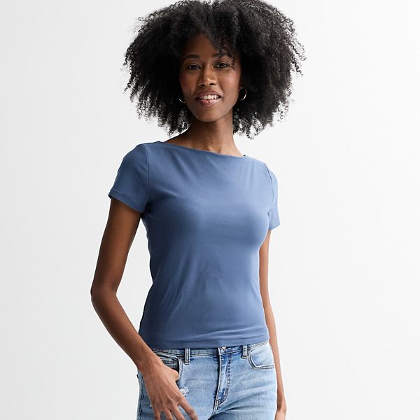 

Детский топ с коротким рукавом и лодочкой Pink Republic, Dusty Indigo