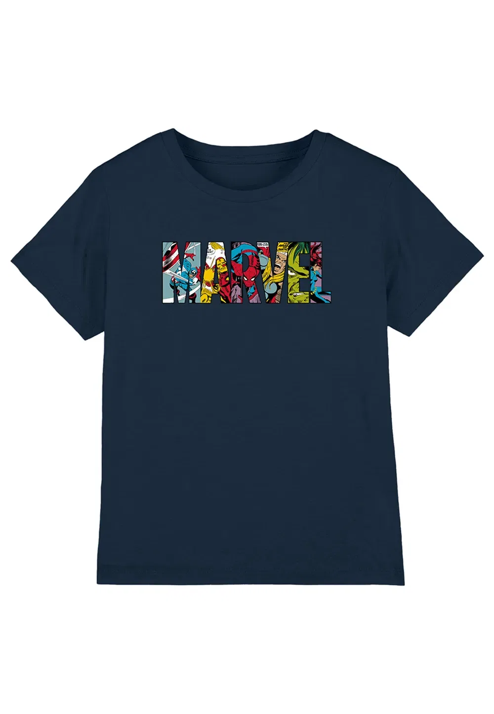 Футболка Marvel с принтом, хлопок, бренд Marvel, серый