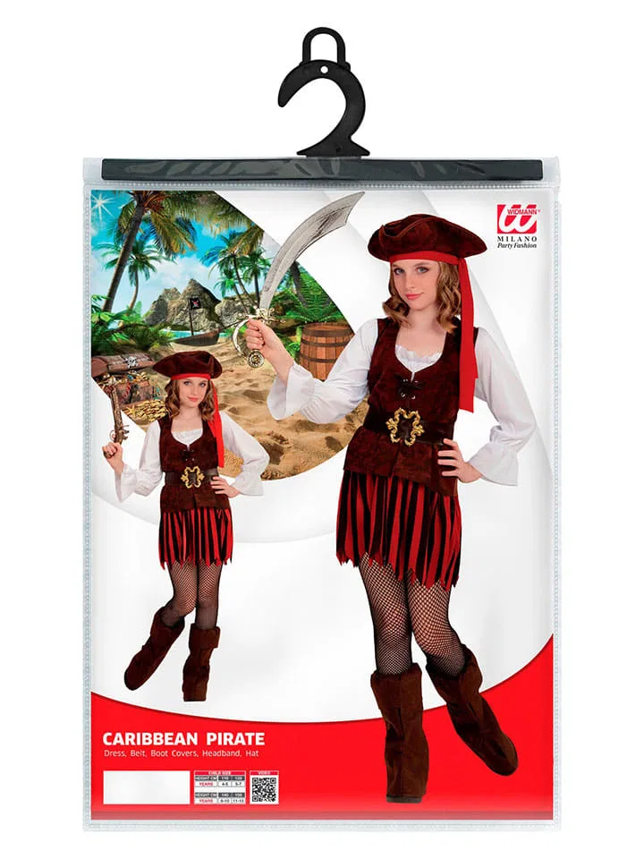 Костюм пиратки, Carnival Party, белый/черный/красный — фото 4