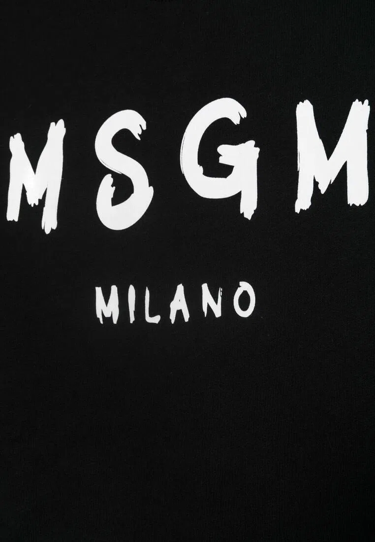 Свитшот хлопковый, Kids Msgm, черный — фото 2