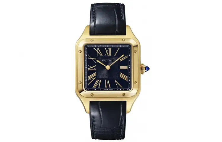 

Cartier Часы SANTOS DE с кварцевым механизмом, мужские, размер 43.5*31.4 мм, синий циферблат, корпус из 18-каратного золота