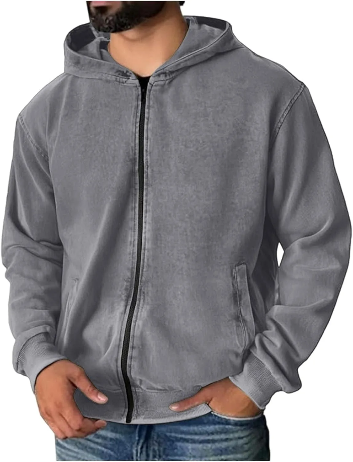 

Мужская худи на молнии с карманами