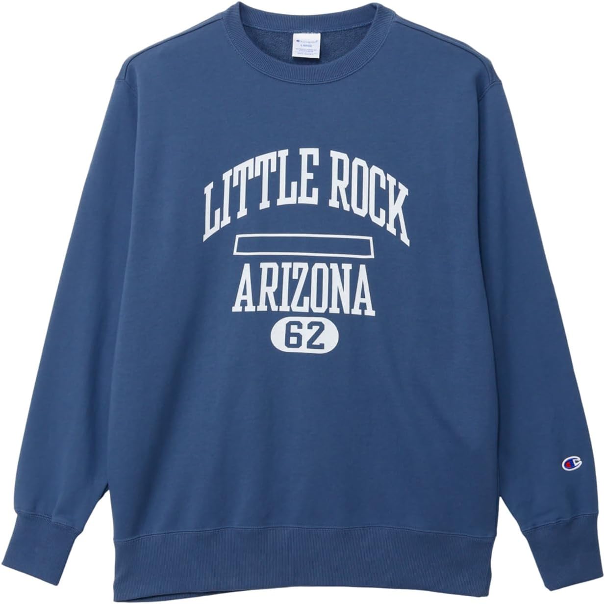 

Мужская толстовка Champion BASICC3-C039 с длинным рукавом, изготовленная из хлопка, с графическим принтом, круглым вырезом и надписью USA GROWN, темно-синий