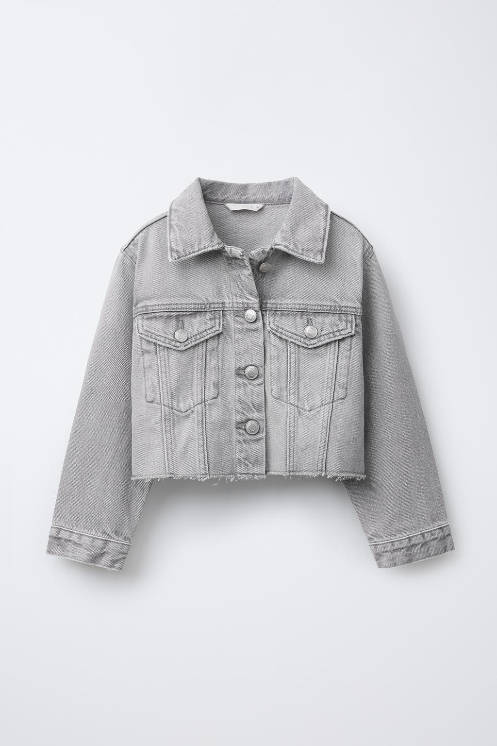 

Укороченная джинсовая куртка ZARA, серый