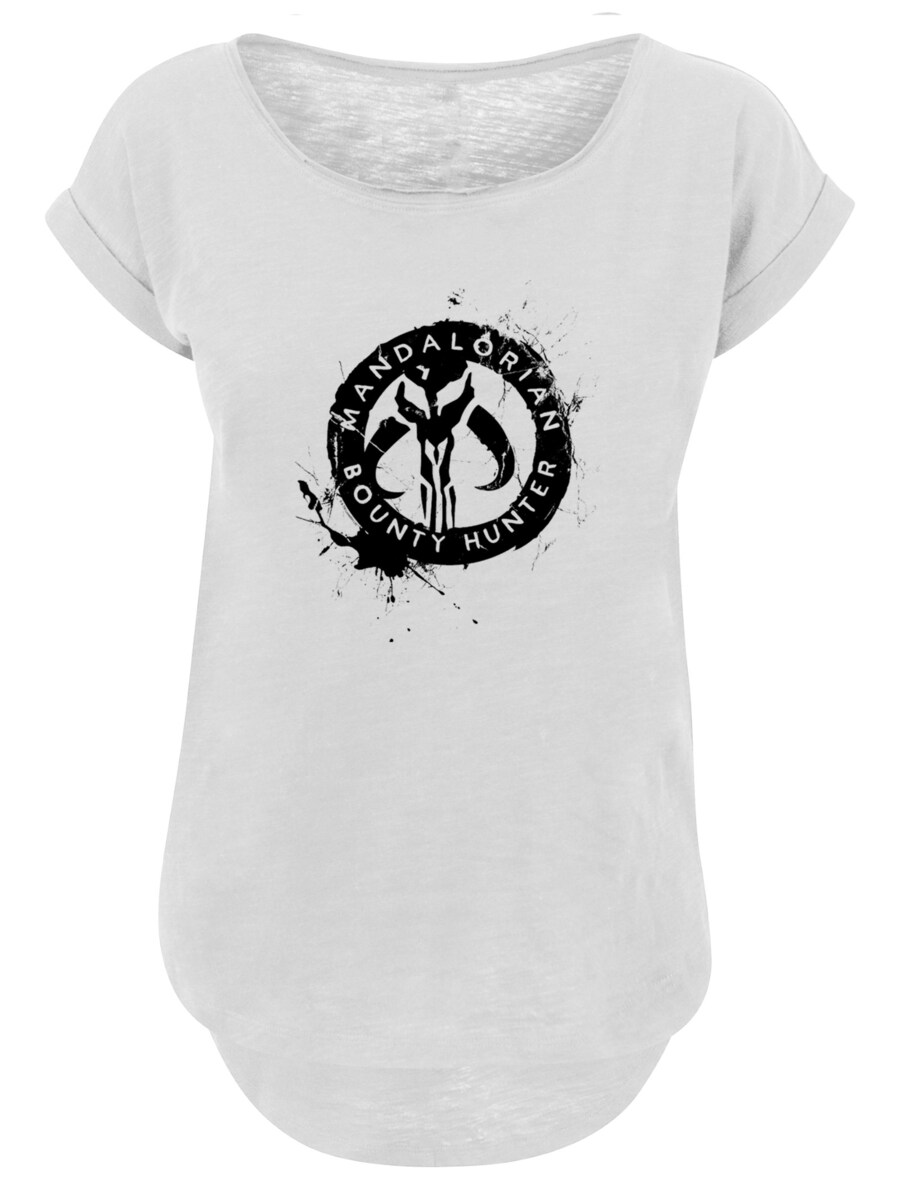 

Рубашка F4NT4STIC Star Wars The Mandalorian Bounty Hunter Splatter Skull, цвет mottled white