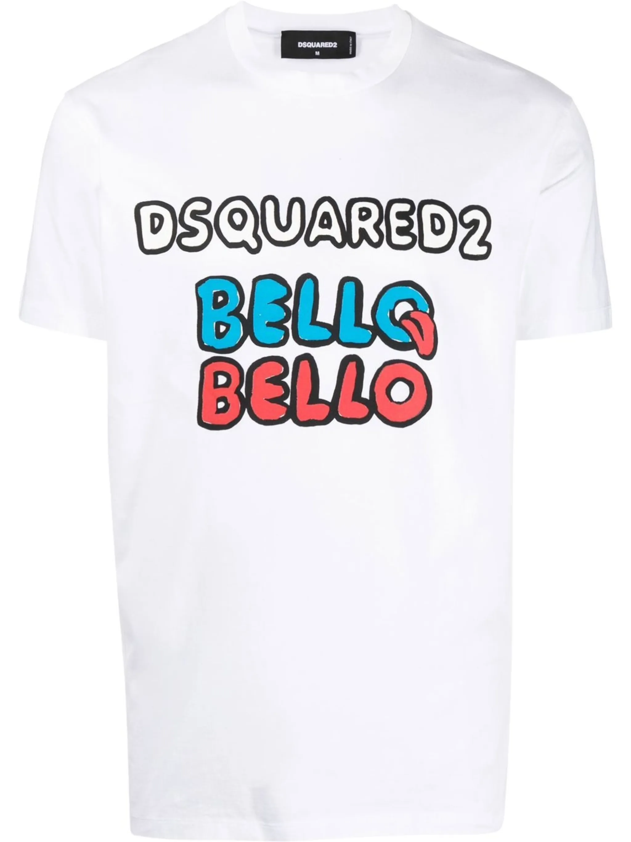 

Футболка с графичным принтом и логотипом Dsquared2, белый