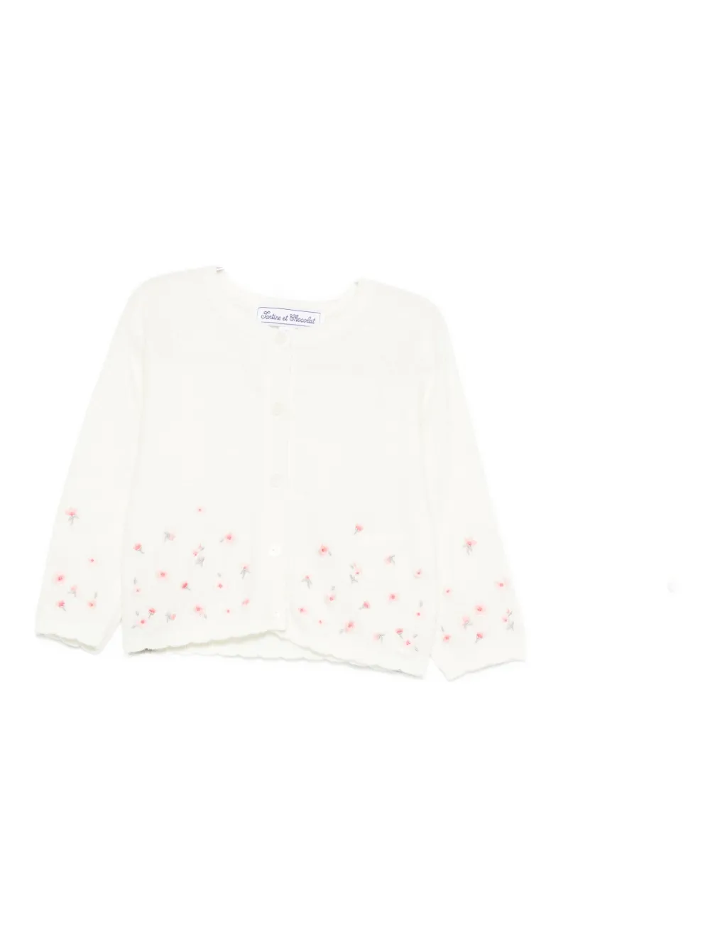 

Кардиган с цветочной вышивкой Tartine Et Chocolat, белый