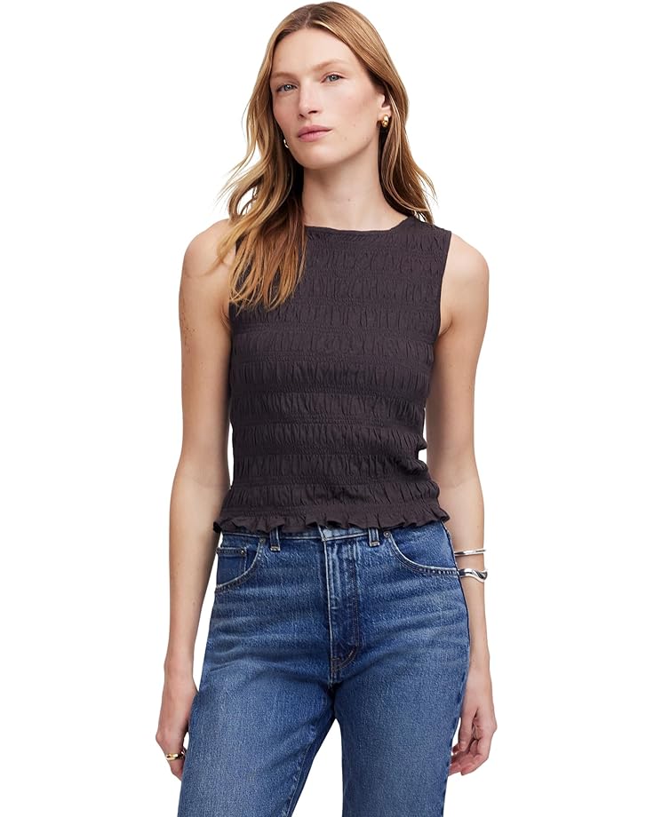 

Топ Madewell Sachi Smocked Tank, цвет Soft Charcoal