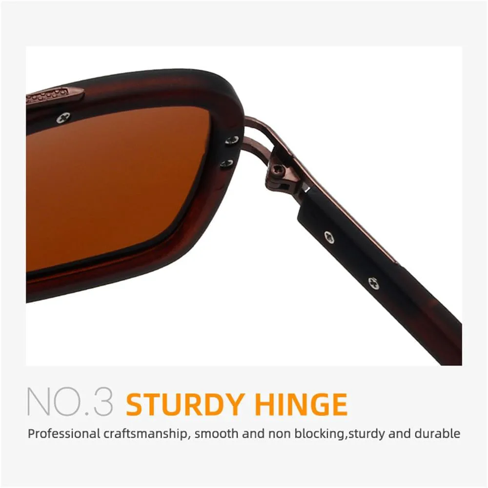 

Ретро-солнцезащитные очки с двойной перемычкой для мужчин и женщин, поляризованные, с защитой от УФ-излучения UV400, в стиле панк HDUBFY, Matte Blue Grey