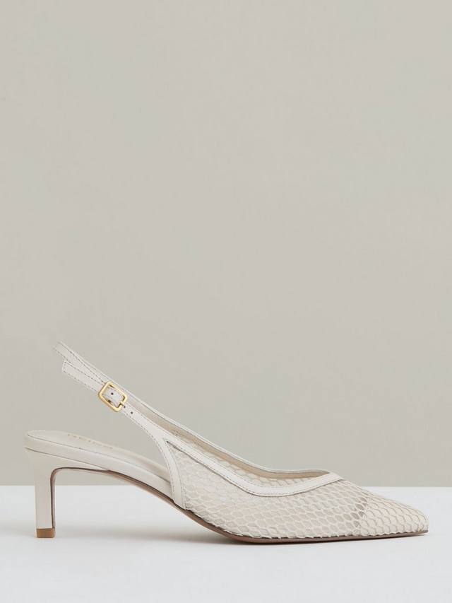 Sirena Mesh Slingback на каблуке Reiss, White