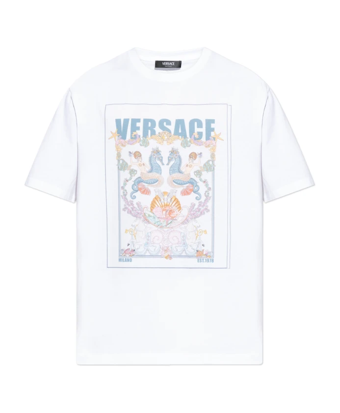 

Футболка коралловый театр открытка Versace, белый