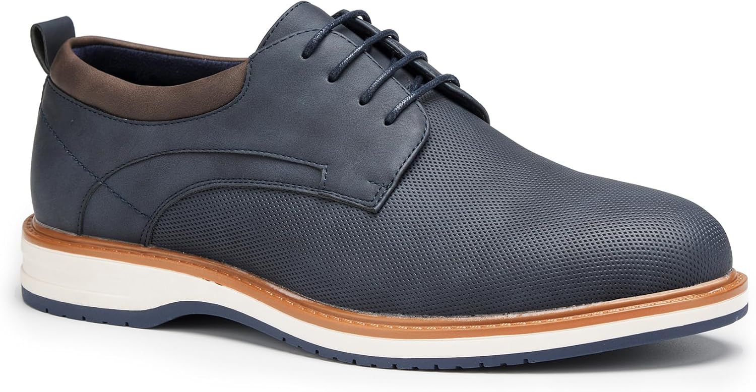 

Мужские гибридные туфли-дерби оксфорд, коричневые, из искусственной кожи, деловой повседневный стиль, легкие, с закругленным носком, текстурированным узором и контрастной строчкой Generic