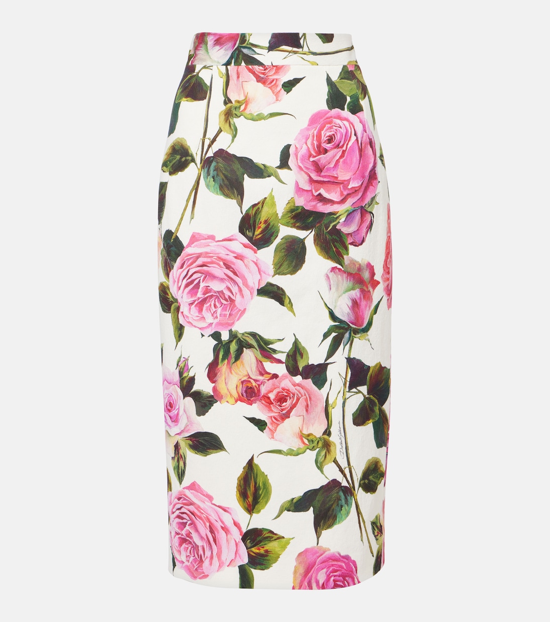 

Цветочная юбка-карандаш из хлопковой смеси Dolce&Gabbana, Rose Rosa F.Bco