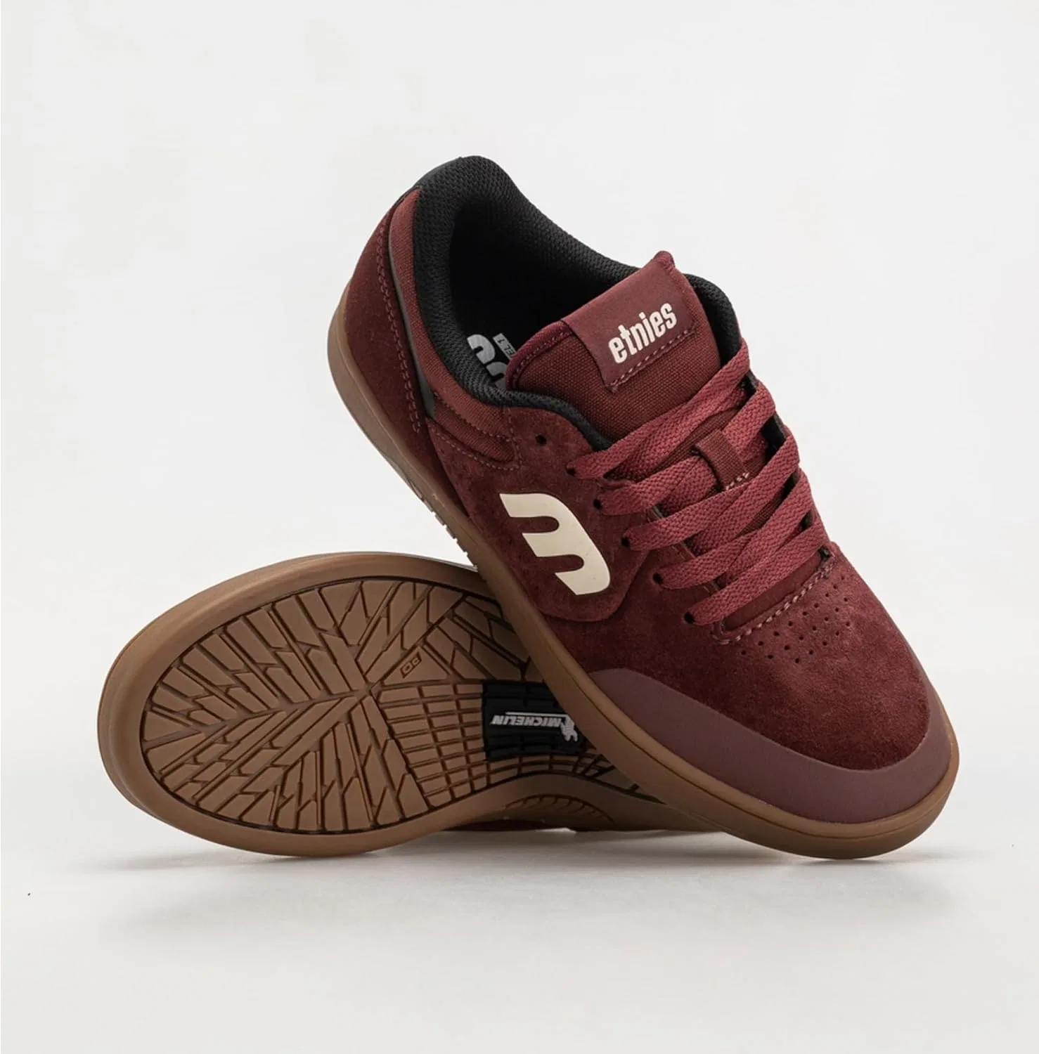 Мужские кроссовки Etnies 4101000261 - обувь для скейтборда, Maroon Black White — фото 2