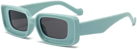 

Солнцезащитные очки прямоугольной формы конфетного цвета для женщин, винтажные мужские солнцезащитные очки в стиле панк цвета шампанского MTZJH, Green Grey