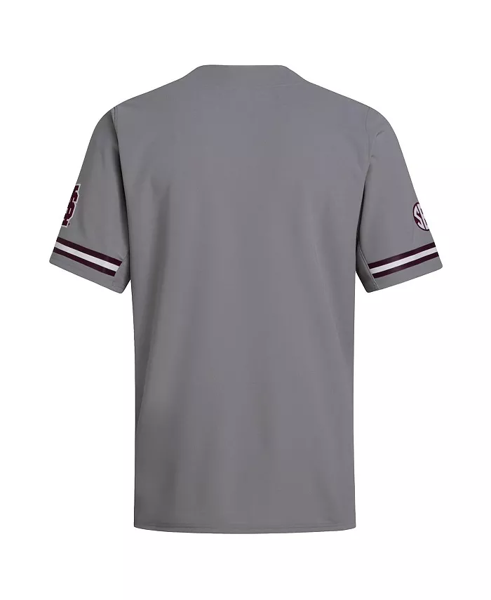 Мужская серая бейсбольная джерси Mississippi State Bulldogs (реплика) adidas — фото 3