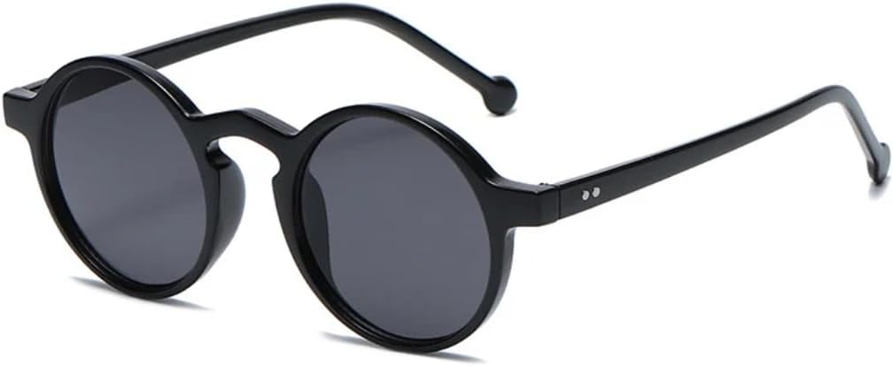 

Солнцезащитные очки для мужчин и женщин - защита UV400 - круглая оправа, леопардовый зеленый цвет, декоративные заклепки, идеально подходят для занятий спортом на открытом воздухе и вождения DSVIGF, C1black-black