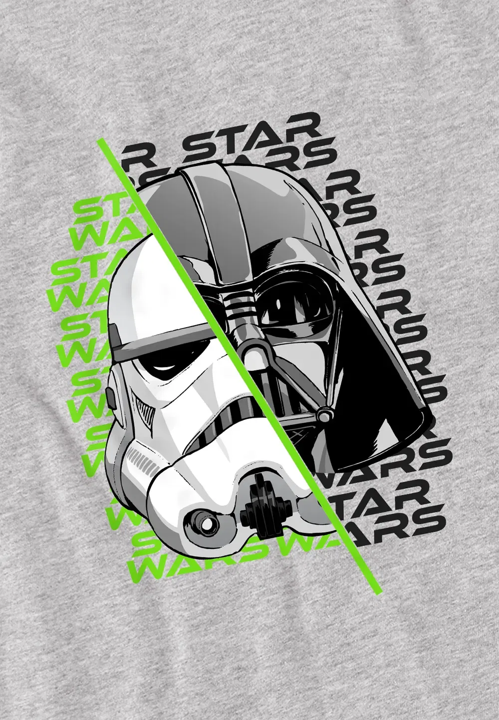 Футболка детская с принтом Stormtrooper & Darth Vader Star Wars, светло-серый — фото 2