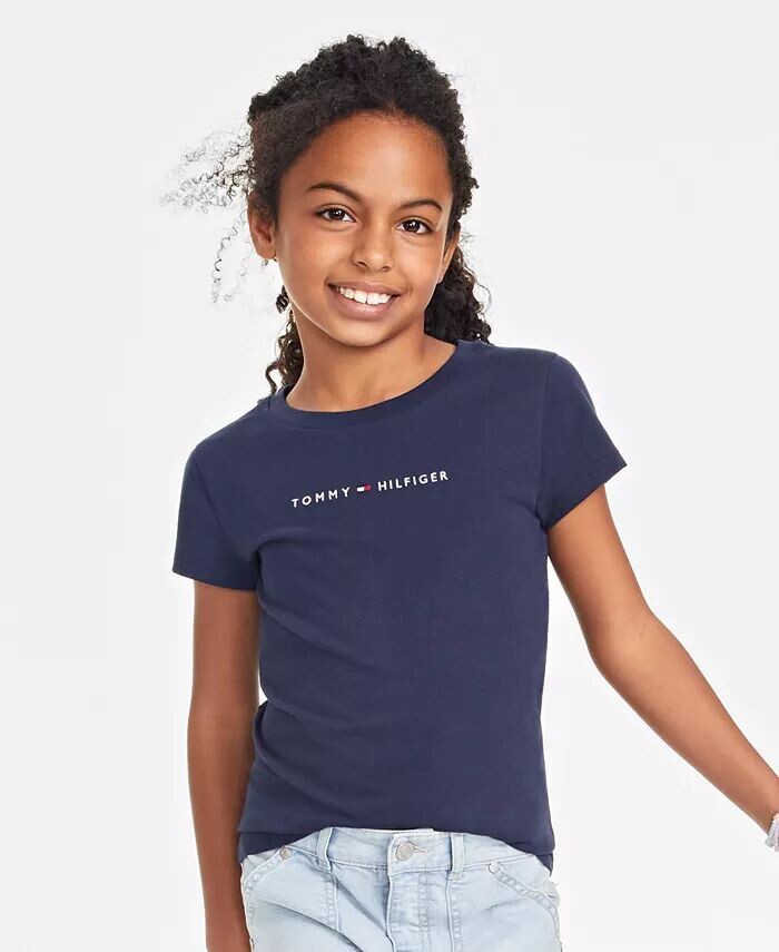 

Классическая футболка с вышивкой для больших девочек Tommy Hilfiger, белый