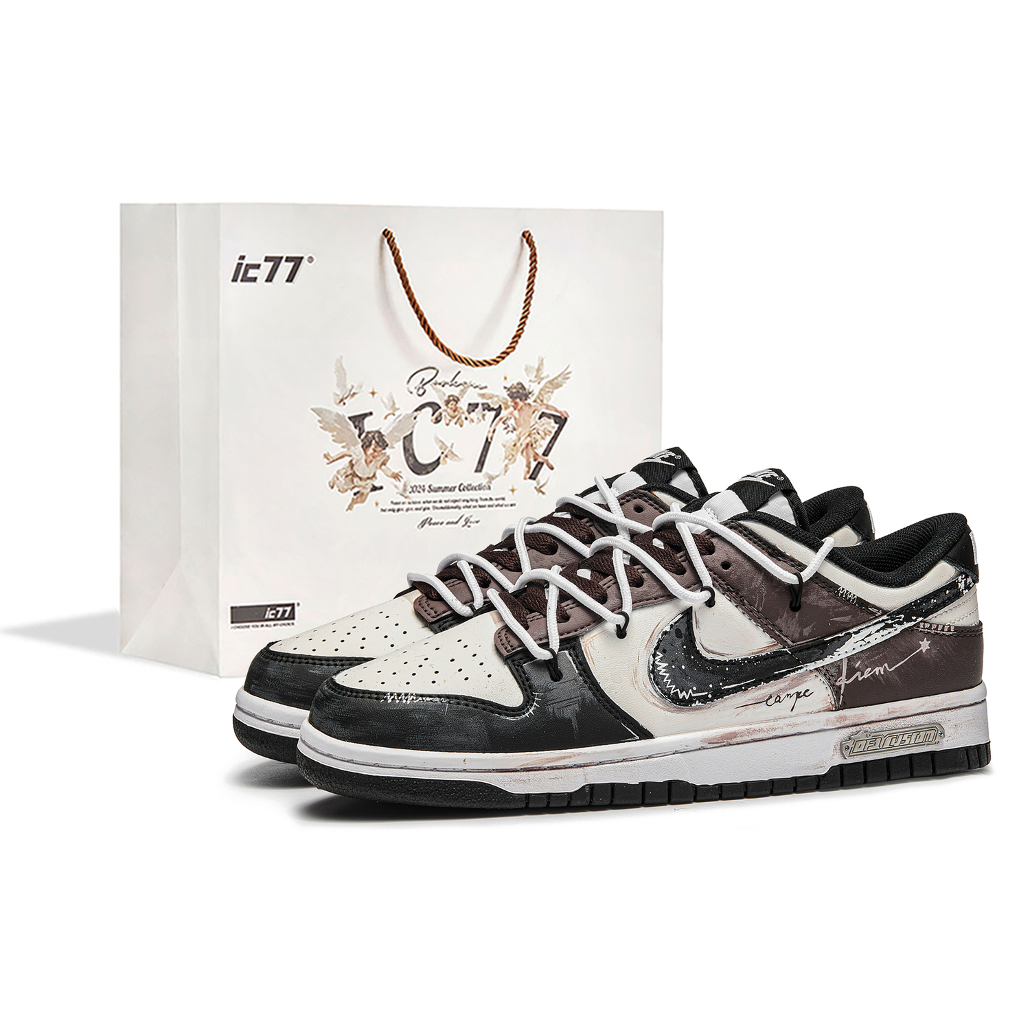 

Nike Dunk Brave Game, Box Wear resistant And Lightweight Low top Skateboard Shoes мужские темно-коричневые