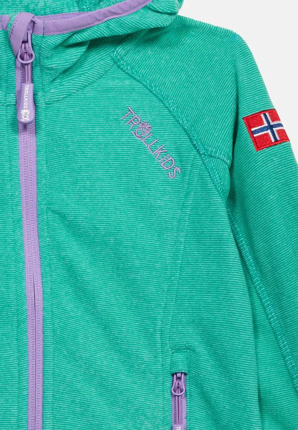 Детская куртка sandefjord, унисекс, флисовая куртка Trollkids, Aquamarine/Violet Sorbet — фото 4