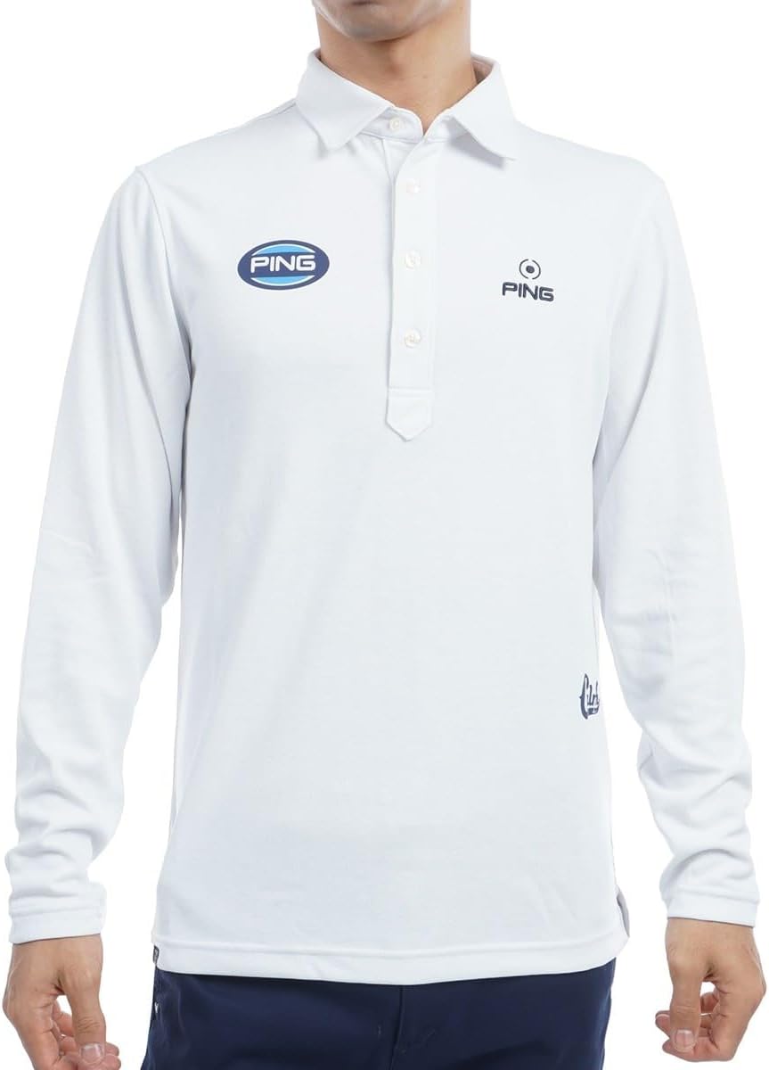

Мужская поло-рубашка с длинным рукавом Pin Apparel 621-4261901 (впитывает пот, быстро сохнет, поглощает свет и тепло) / для гольфа, 030белый, размер M Ping