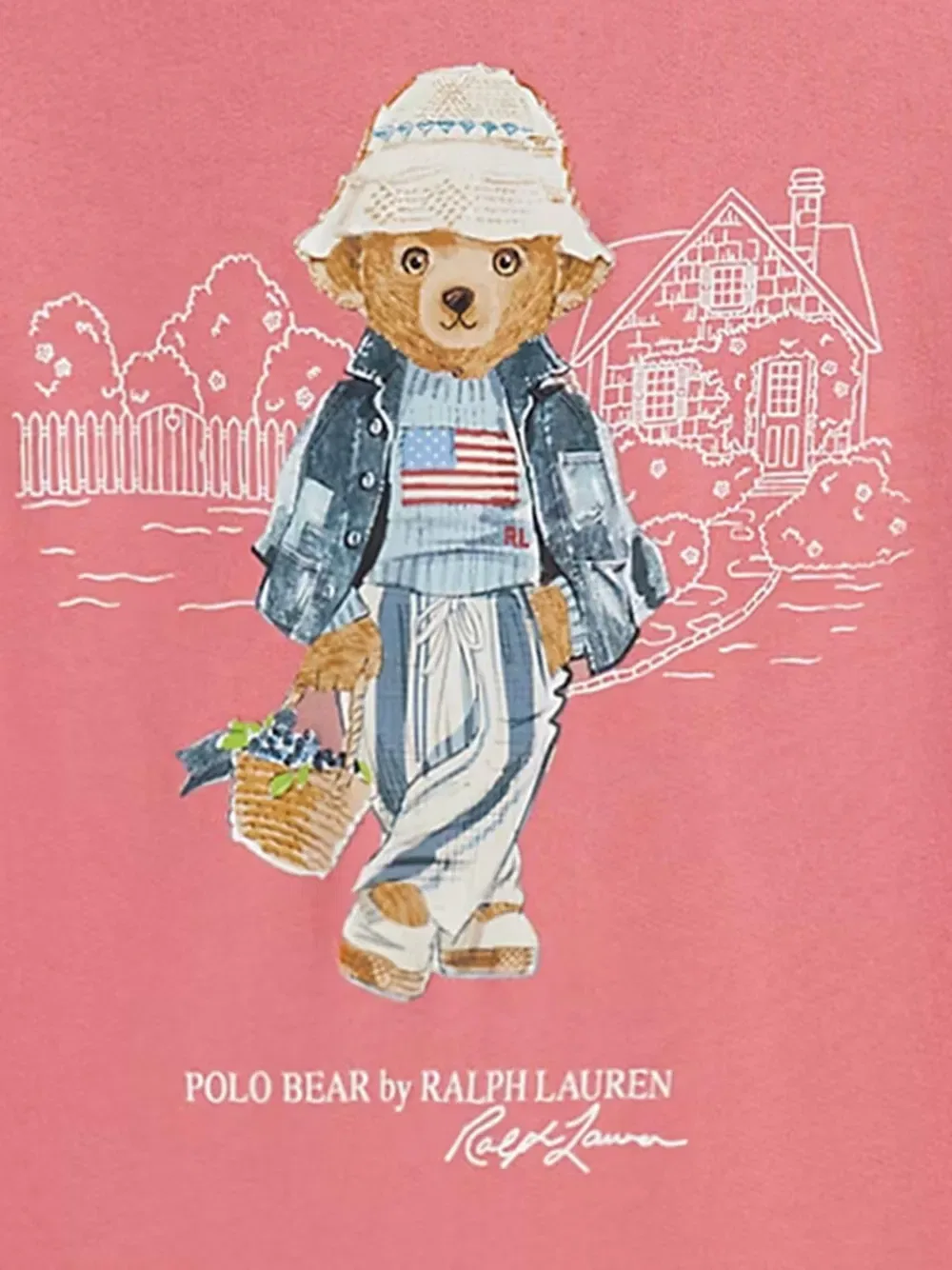 Толстовка Polo bear из махровой ткани Polo Ralph Lauren Kids, розовый — фото 3