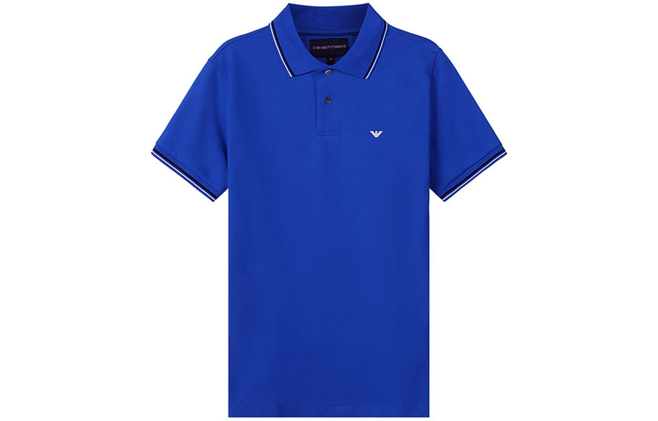 

Футболка поло с детализированным логотипом EMPORIO ARMANI, морской синий