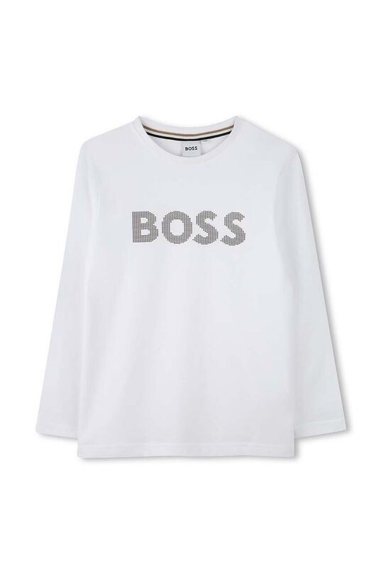 

Детская хлопковая рубашка с длинным рукавом Boss, белый