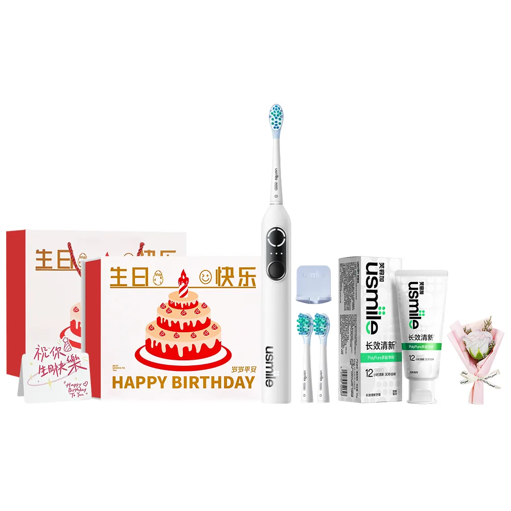 Электрическая зубная щетка P Soundwave Usmile, P10PRO Ice River White (Toothpastes 65g+Bouquet) — фото 2