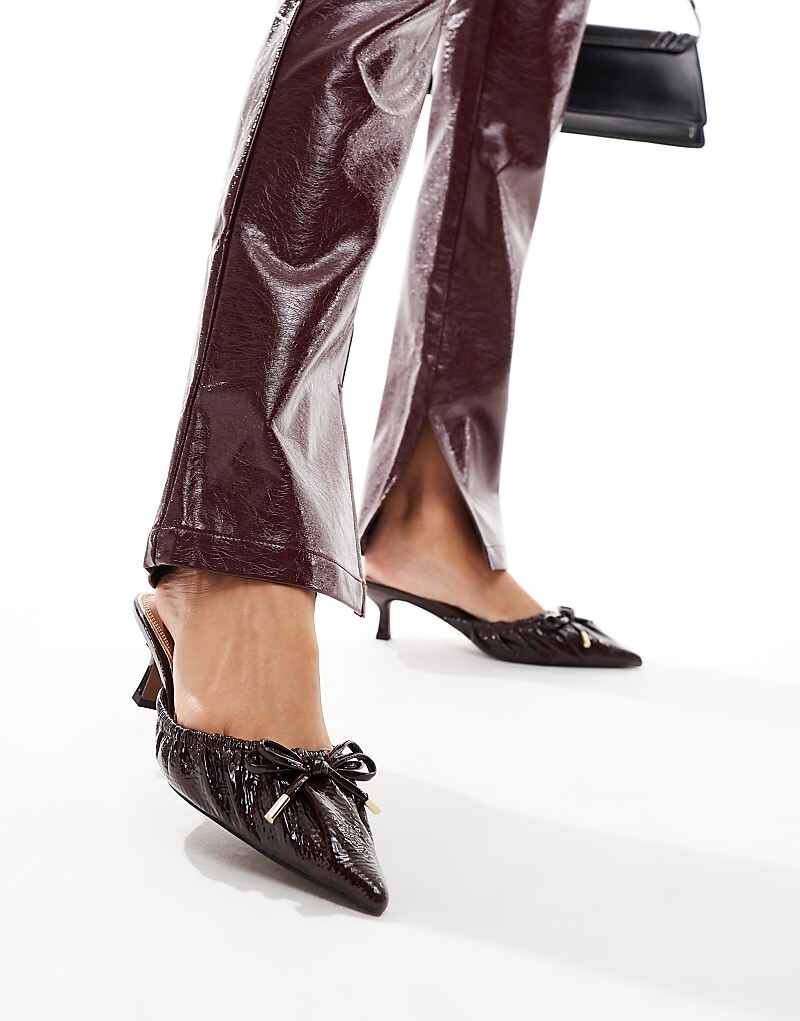

Бордовые туфли на каблуке River Island с ремешками