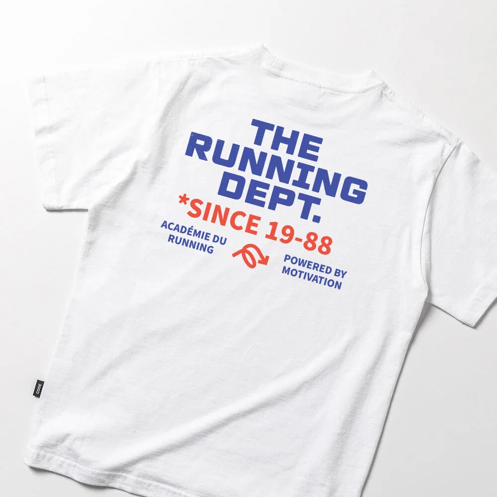 Детская белая футболка с принтом The Running Dept от Splash Code — фото 3