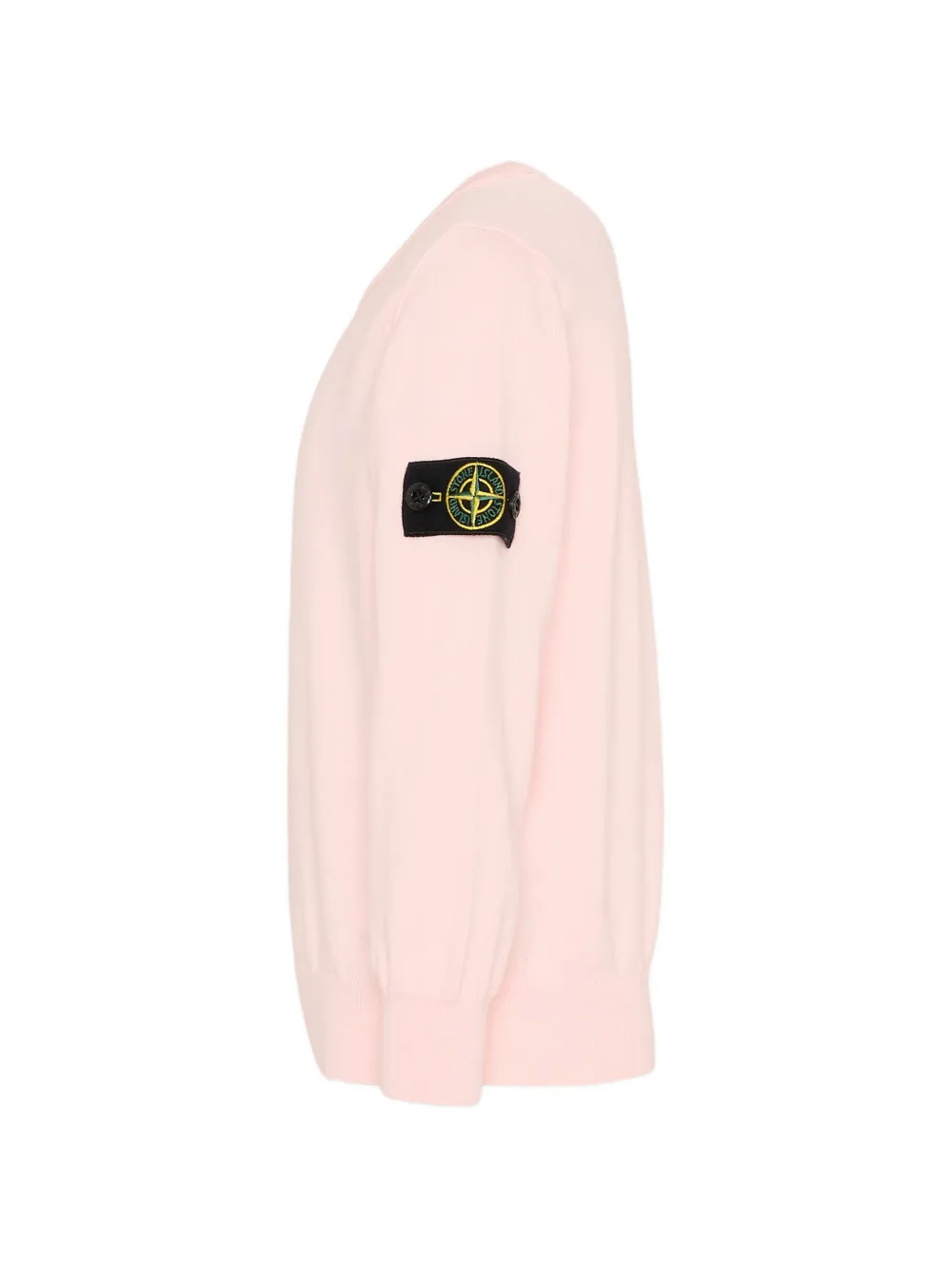 Свитер с круглым вырезом и нашивкой-логотипом Stone Island Junior, розовый — фото 3