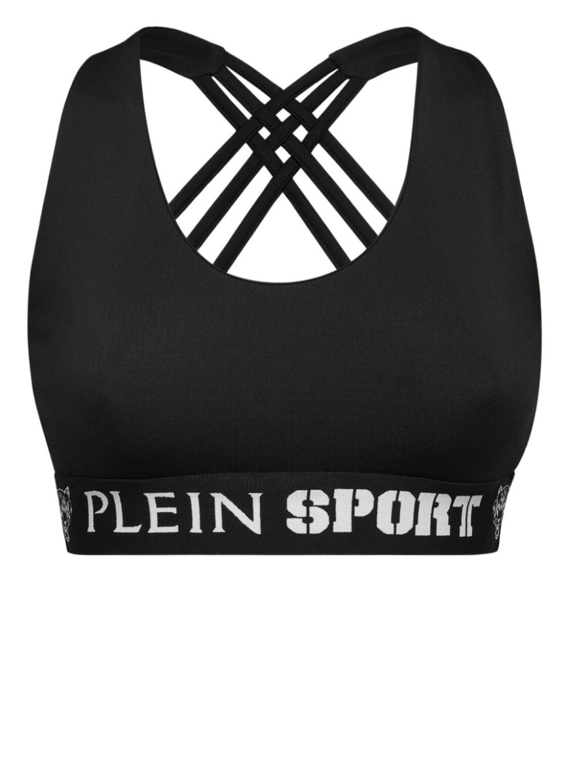 

Спортивный бюстгальтер с логотипом Plein Sport, черный