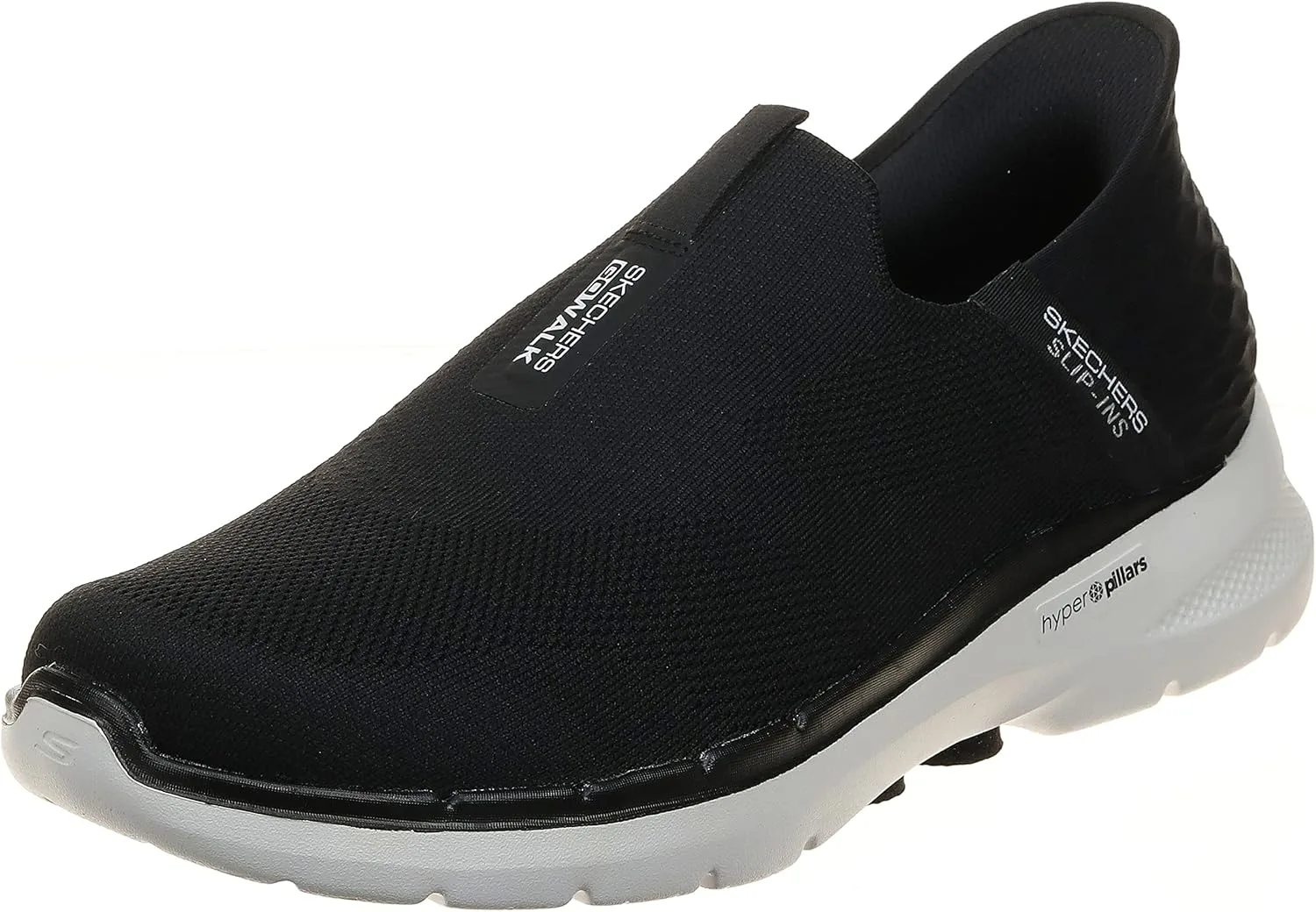 Слипоны Skechers Slip-ins: GO Walk 6 Easy On Slip-on Walking Trainers, белый/черный
