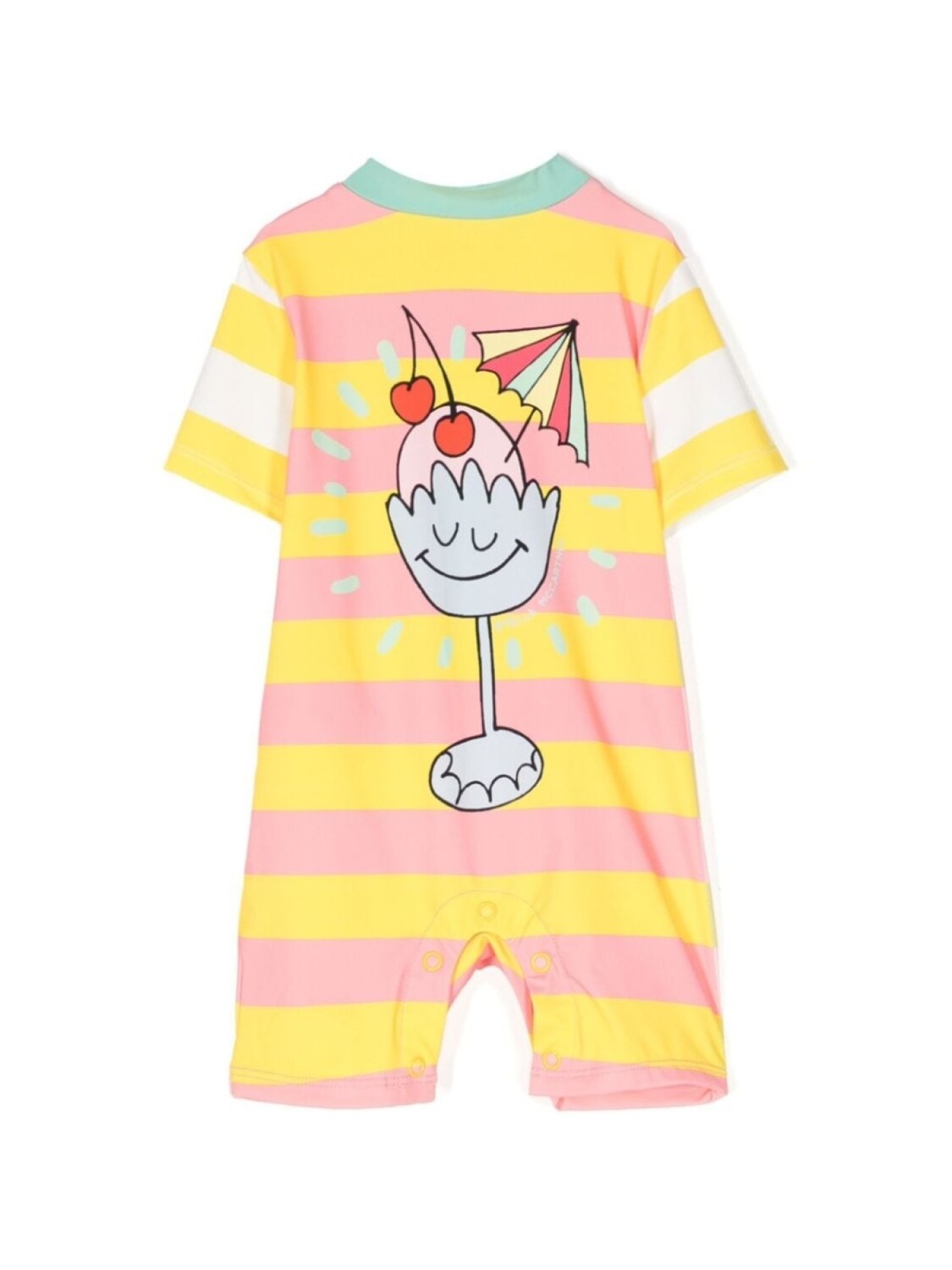 

Купальник в полоску с графичным принтом Stella McCartney Kids, розовый