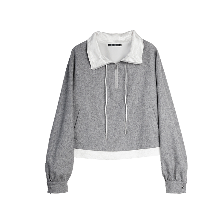 

ELLE Свитшот Women's Light Gray Crew Neck Moderate Regular