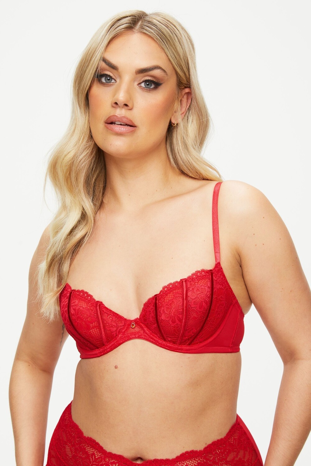 

Сексуальный кружевной бюстгальтер Planet без подкладок с глубоким вырезом Ann Summers, красный