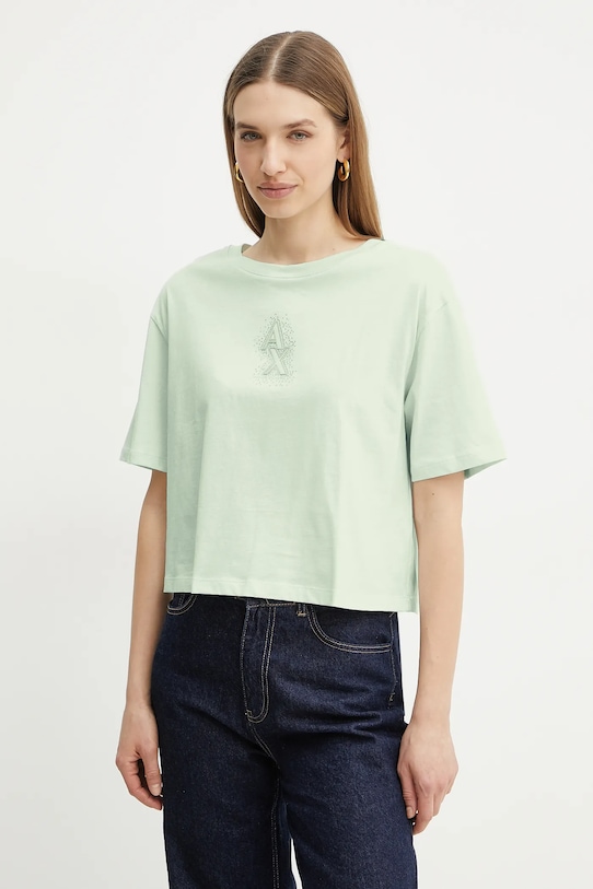 

Хлопковая футболка Armani Exchange, зеленый