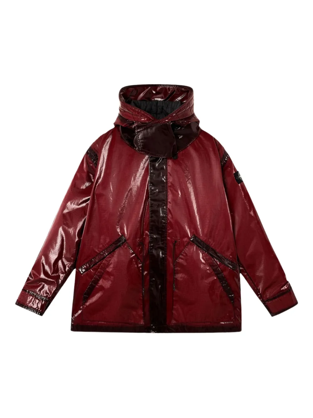 

Плащ с призматическим эффектом и капюшоном Stone Island, красный