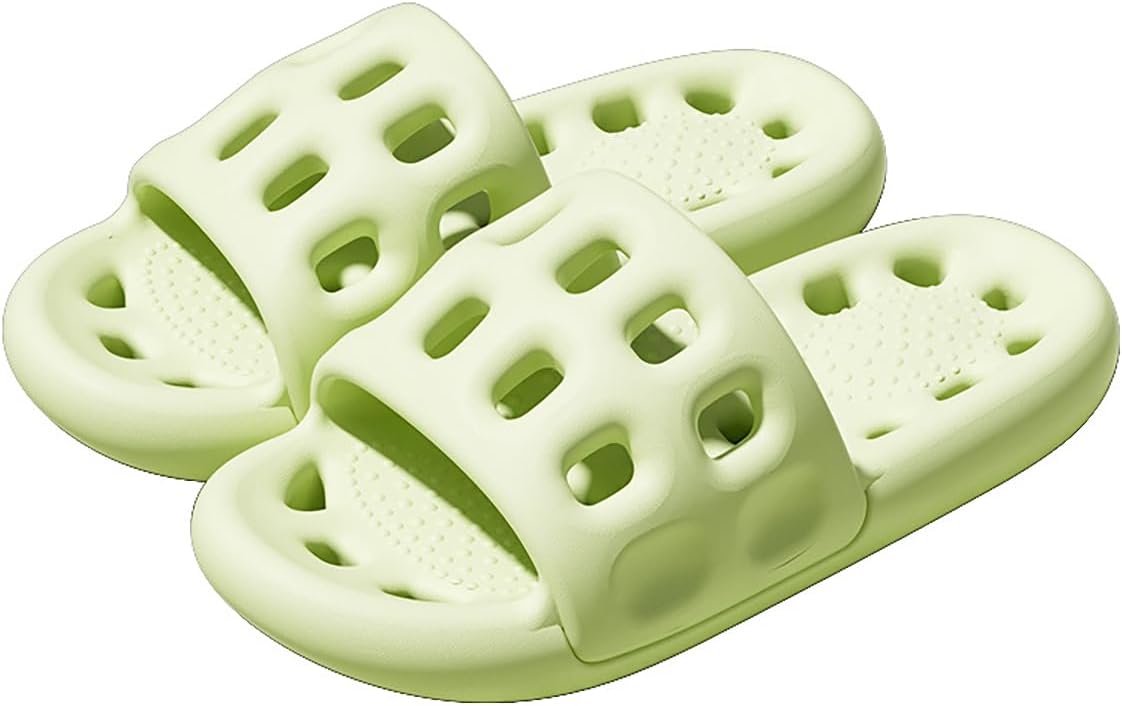 

Женские и мужские шлепанцы для душа oukisam, быстро сохнущие, легкая подошва, нескользящие шлепанцы для ванной, зеленый