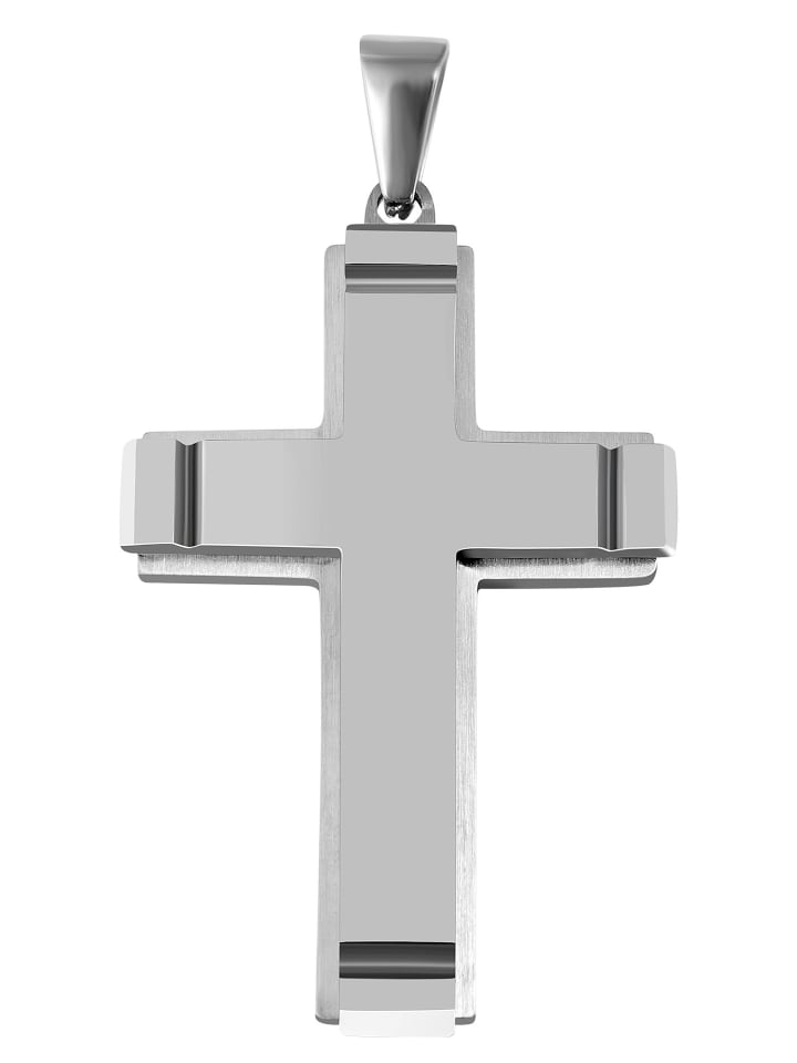 

Adeliás Мужской кулон - крест из нержавеющей стали, серебристый