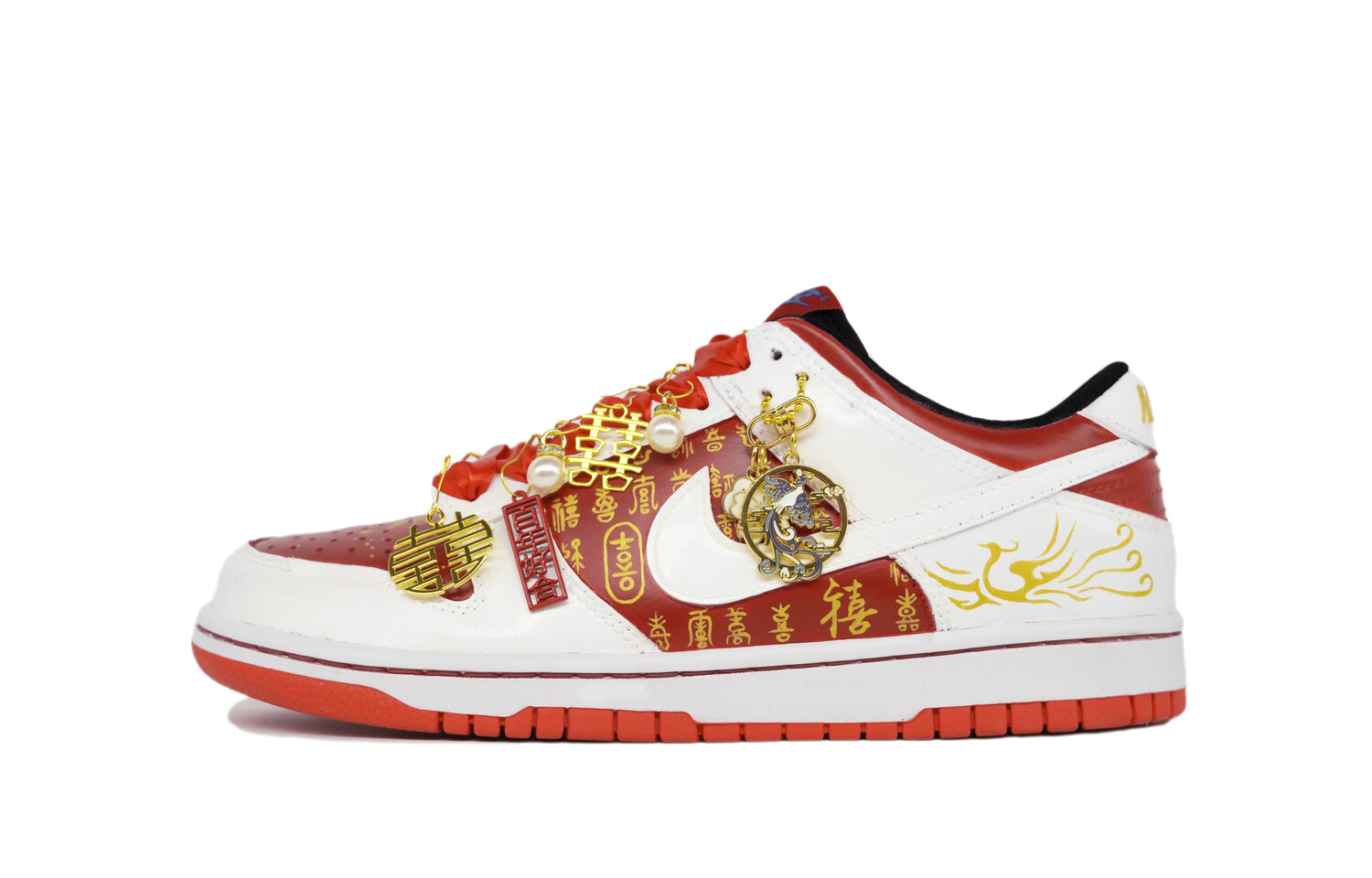 

Кроссовки для скейтбординга Dunk женские с низким верхом, красный/золотой Nike