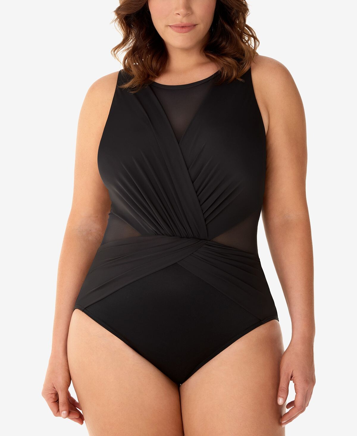 

Цельный купальник для похудения Plus Size Palma Allover Miraclesuit, черный