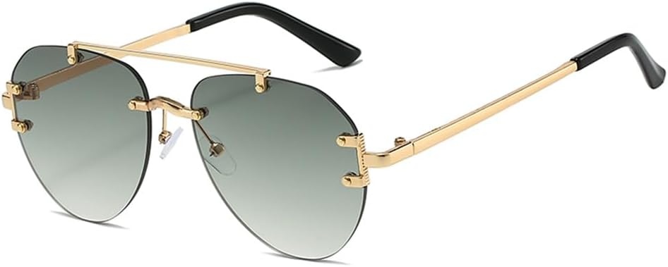 

Солнцезащитные очки без оправы из металла для женщин и мужчин, винтажный стиль, солнцезащитные очки для активного отдыха и вождения, защита от УФ-излучения UV400 KTUCN, 04