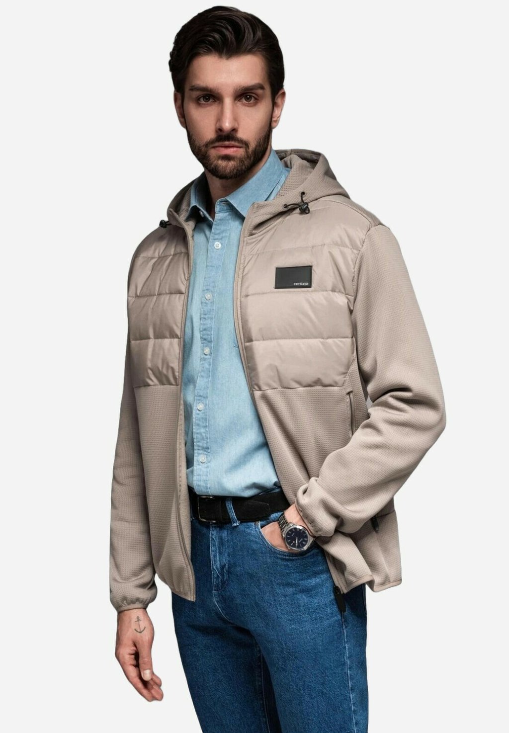 

Легкая куртка HOODED JANP Ombre, бежевый